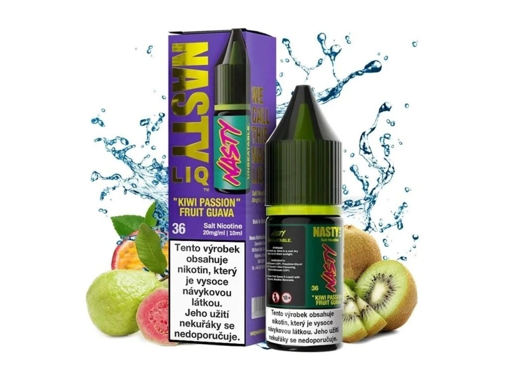 NASTY LIQ kiivi ja kannatuslillevilja guajaav 10ml - soolane vedelik Nikotiin: 20mg