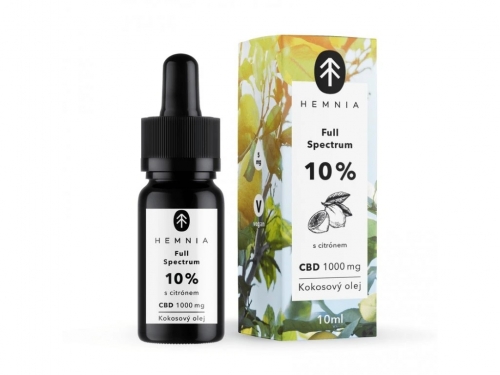 Hemnia täisspektriga CBD MCT kookosõli 10%, 1000 mg, 10 ml, sidrun