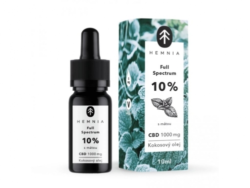 Hemnia Full Spectrum CBD MCT kookosõli 10%, 1000 mg, 10 ml, piparmünt