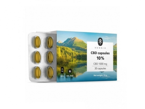 Hemnia CBD kapslid 10%, 1000 mg, 30 tk x 33,3 mg CBD