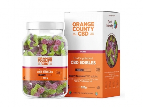 Orange County CBD-kummid kirssidega, 70 tükki, 1600 mg CBD, 525 g