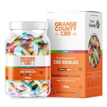Orange'i maakonna CBD kummikommid ussid, 70 tk, 3200 mg CBD, 535 g